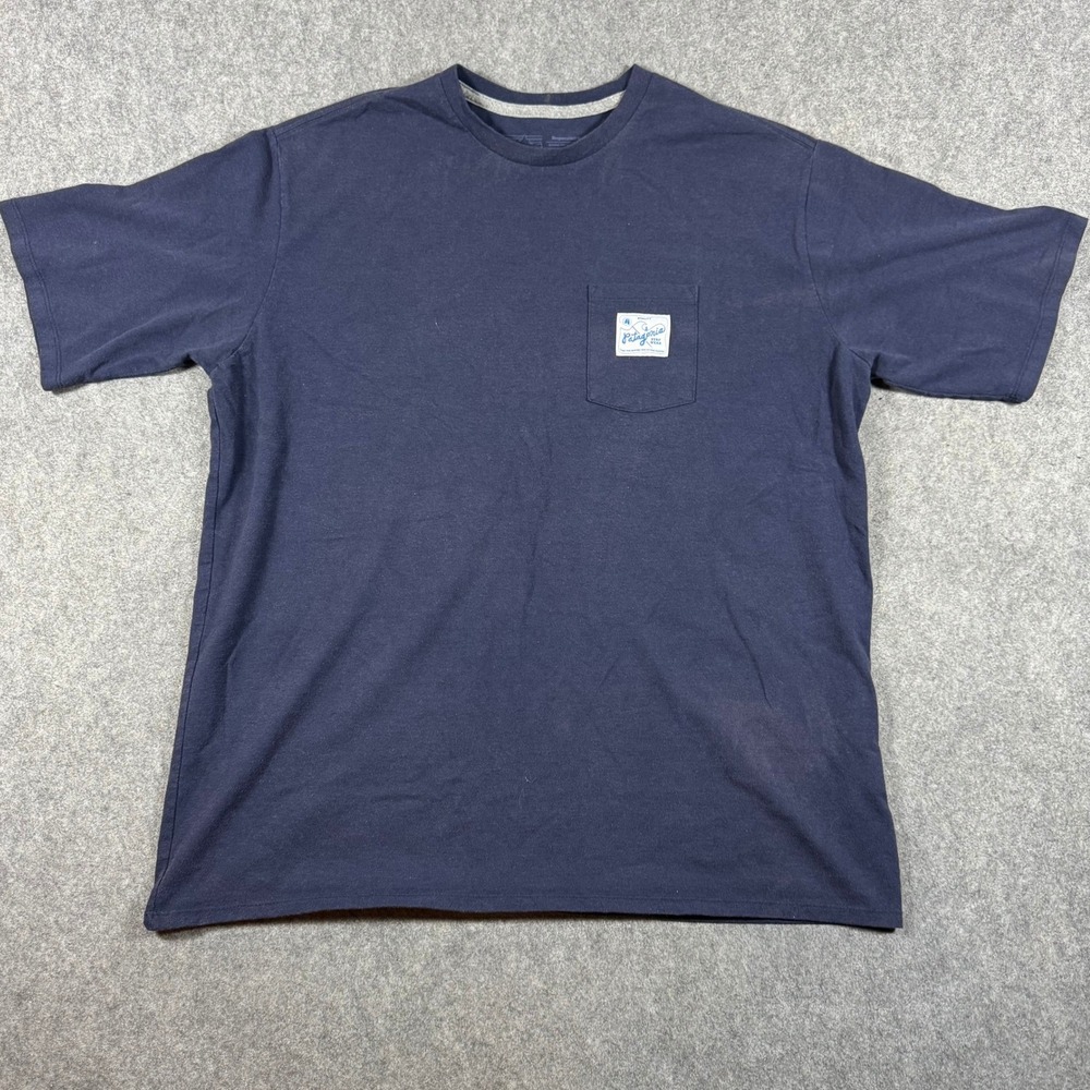 Patagonia T-Shirt Mens XL Navy Blue Responsibili-Tee Surf Wear Pocket Graphic